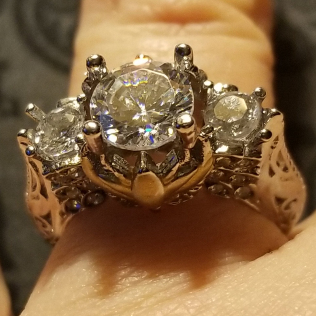 Sterling Silver And A Hint Of Gold Wedding Ring